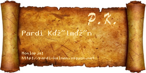 Pardi Kálmán névjegykártya